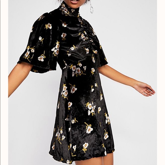 Free People Dresses & Skirts - Free People Be My Baby Velvet Mini Dress